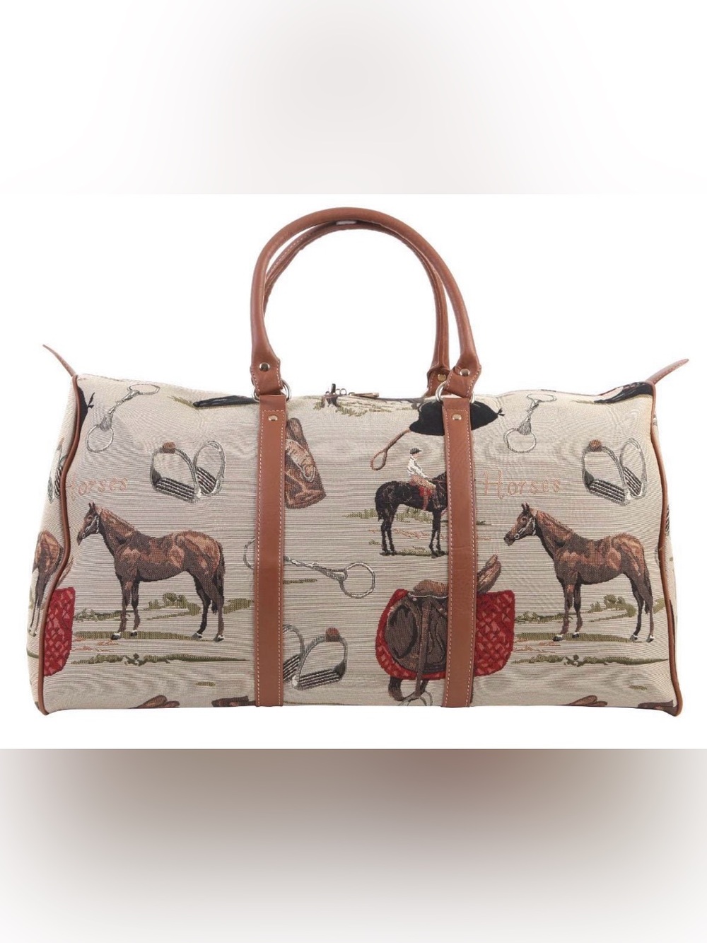Tapestry Large Duffle Bag Overnight Bag, Weekend Bag Carry On Bag Horse